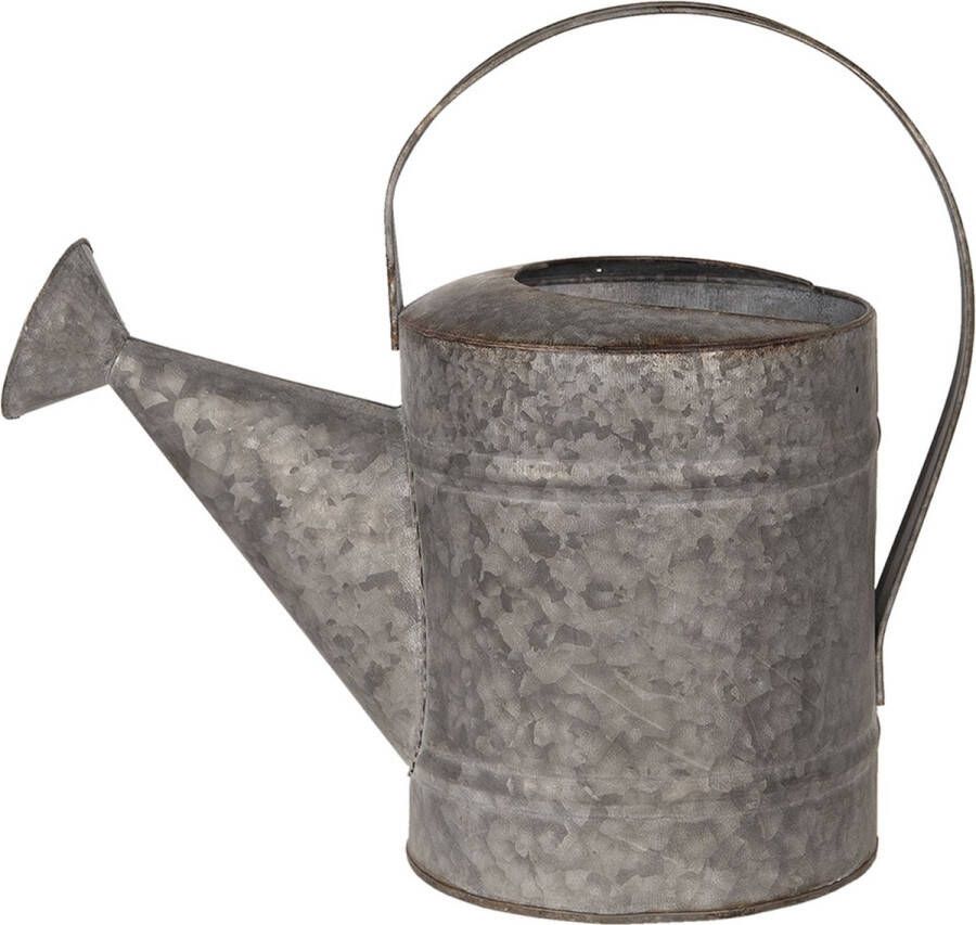 Clayre & Eef Decoratie Gieter 42x20x38 Cm Grijs Metaal Plantengieter Tuingieter Grijs Plantengieter Tuingieter