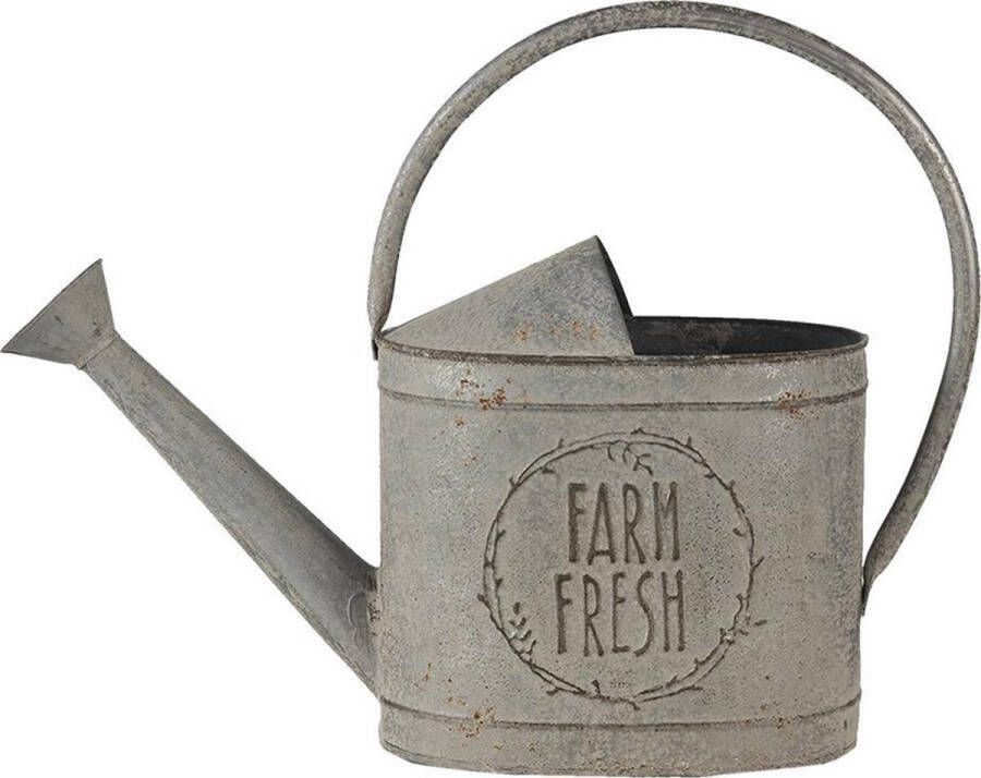Clayre & Eef Decoratie Gieter 45x16x33 Cm Grijs Metaal Plantengieter Tuingieter Huisdecoratie Grijs Plantengieter