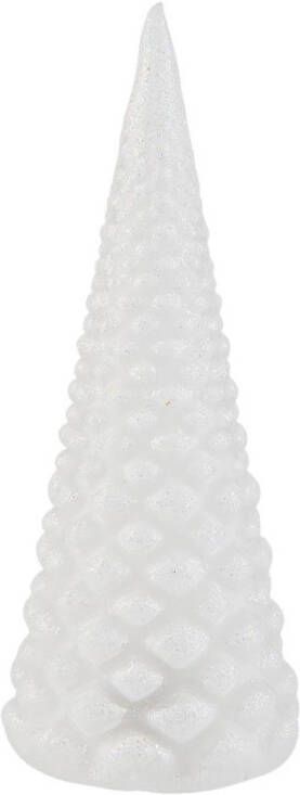 Clayre & Eef Decoratie kerstboom | Ø 7*18 cm | Wit | Glas | Kerstboom | | 6GL1662M