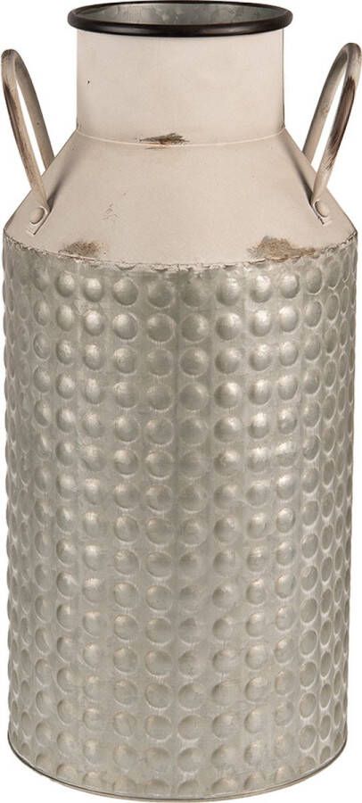 Clayre & Eef Decoratie Melkbus 46 cm Grijs Beige Metaal Rond Melkkan