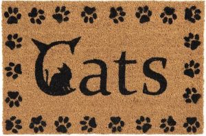 Clayre & Eef Deurmat poes kat cats. 40x60cm . Kokos pvc