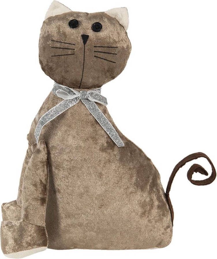 Clayre & Eef Deurstopper 20*11*29 cm Bruin Polyester Deurklem Deurwig DeurklemDeurwig