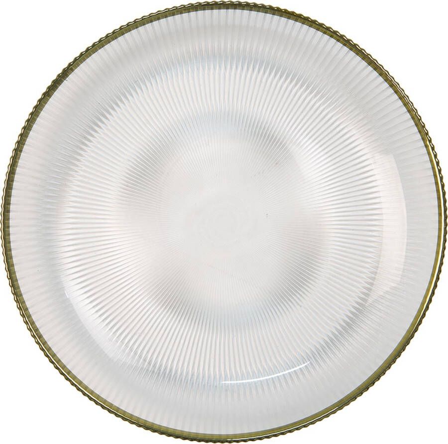 Clayre & Eef Dinerbord Ø 31 cm Glas Rond Eetbord Groot bord