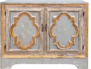 Clayre & Eef Dressoir 120x38x91 cm Beige Grijs Hout Ladekast Opbergkast TV kast