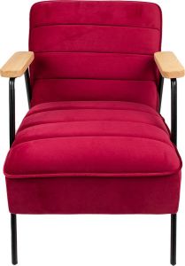 Clayre & Eef Fauteuil Met Armleuning 60x69x78 Cm Rood Textiel Relax Stoel Fauteil Stoel Rood Relax Stoel Fauteil Stoel