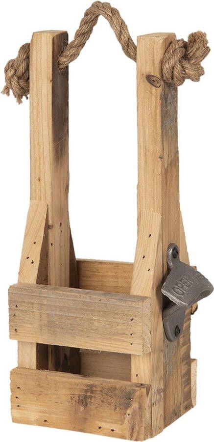 Clayre & Eef Flessenhouder 9x10x29 cm Bruin Hout Rechthoek Flessenrek