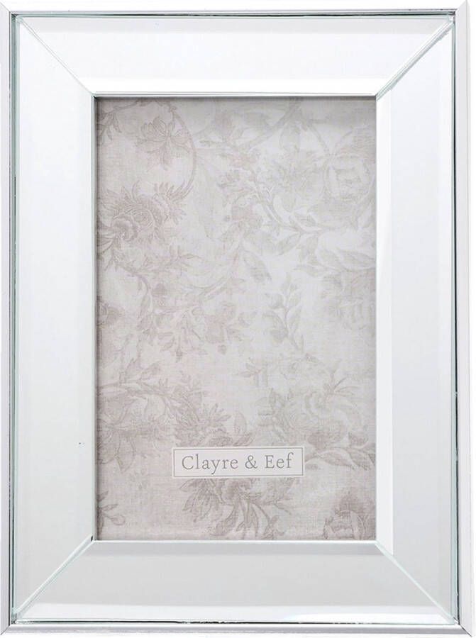 Clayre & Eef Fotolijst 15*2*20 10*15 cm Zilverkleurig Kunststof Glas Rechthoek Fotokader Wissellijst Foto Frame