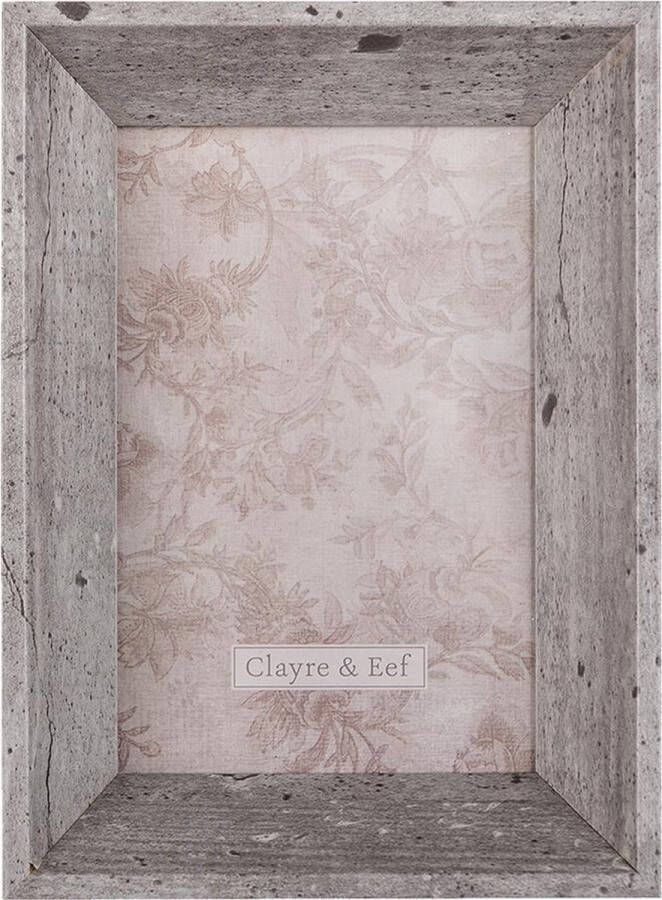 Clayre & Eef Fotolijst 13x18 cm Grijs Polyresin Rechthoek Fotokader Wissellijst Foto Frame