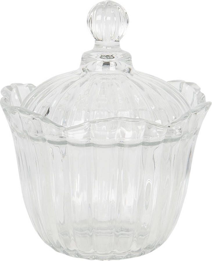 Clayre & Eef Glazen potje Ø 15x18 cm Glas Rond Potje Transparant Potje