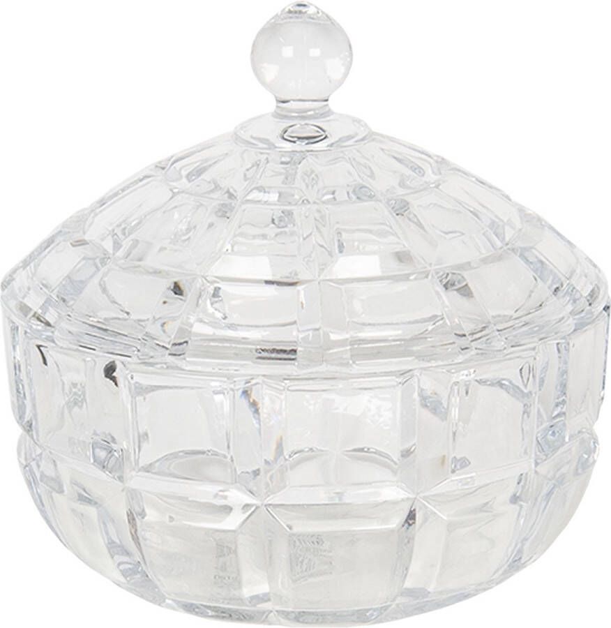 Clayre & Eef Transparente Schaal met deksel Ø 18*18 cm 6GL2847