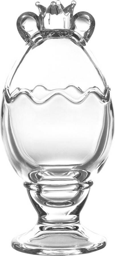 Clayre & Eef Glazen potje Ø 8x14 cm Transparant Glas Rond Potje Transparant Potje
