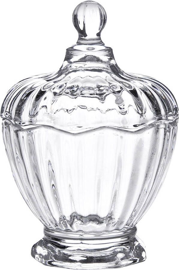 Clayre & Eef Glazen potje Ø 9x13 cm Transparant Glas Rond Potje Transparant Potje