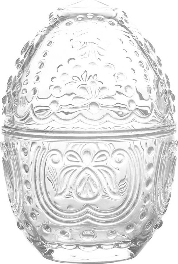 Clayre & Eef Glazen potje Ei Ø 10x14 cm Transparant Glas Rond Potje Transparant Potje