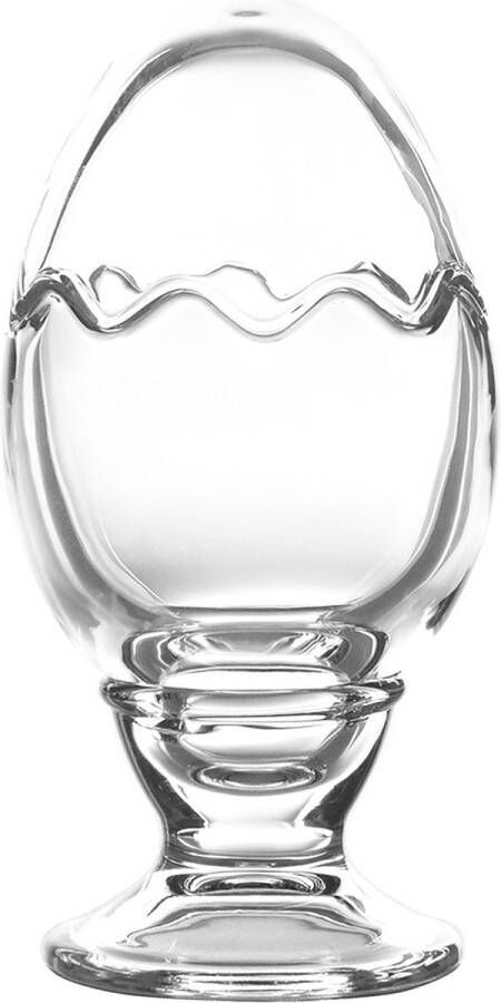 Clayre & Eef Glazen potje Ei Ø 8x16 cm Transparant Glas Rond Potje Transparant Potje