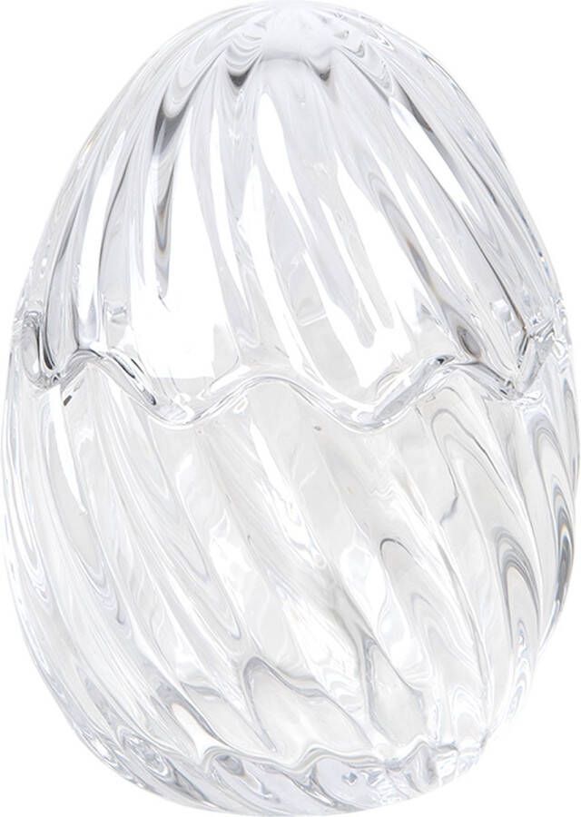 Clayre & Eef Glazen potje Ei Ø 9x12 cm Glas Potje Transparant Potje