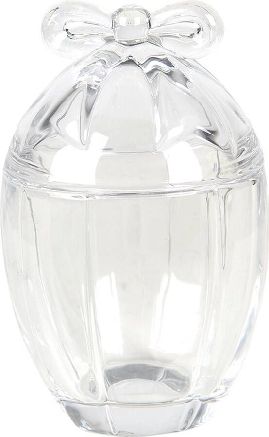 Clayre & Eef Glazen potje Ei Ø 9x13 cm Glas Potje Transparant Potje