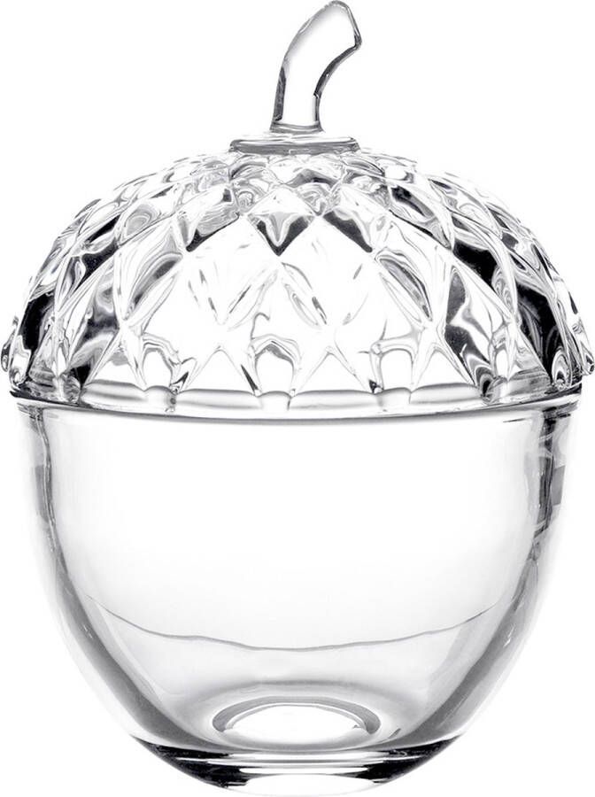 Clayre & Eef Glazen potje Eikel Ø 11x15 cm Transparant Glas Rond Potje Transparant Potje