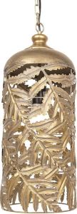 Clayre & Eef Hanglamp Ø 23*56 cm E27 max 1*40W Goudkleurig Metaal Hanglamp Eettafel Hanglampen Eetkamer Hanglamp EettafelHanglampen Eetkamer
