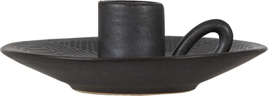 Clayre & Eef Kandelaar Ø 13x4 cm Grijs Porselein Rond Kaarsenstandaard