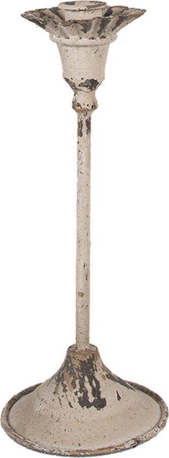 Clayre & Eef Kandelaar 27 cm Beige Ijzer Kaarsenstandaard Beige Kaarsenstandaard