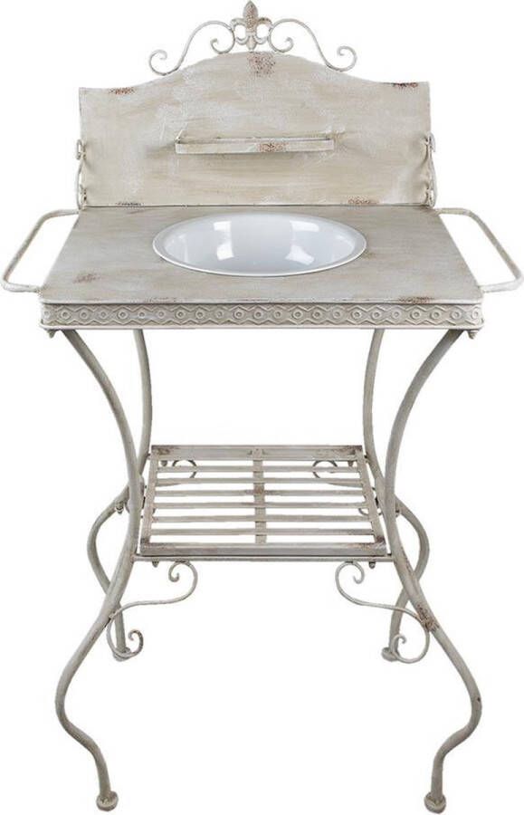 Clayre & Eef Kaptafel 72x48x114 cm Wit Ijzer Rechthoek Wit