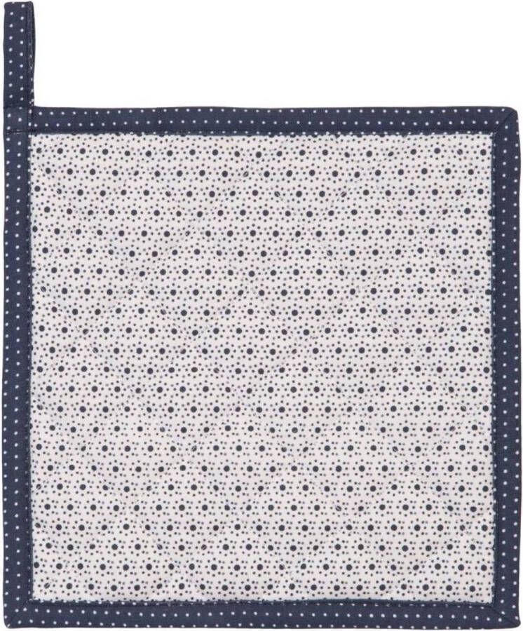 Clayre & Eef Katoenen Pannenlap blauw DOT45BL