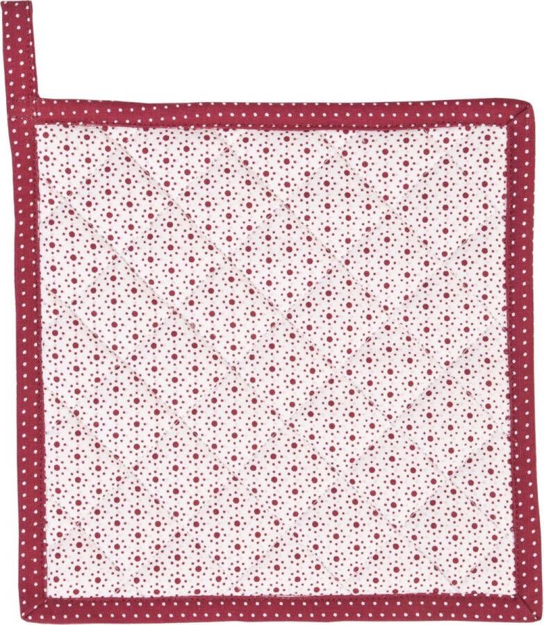 Clayre & Eef Katoenen Pannenlap rood DOT45R