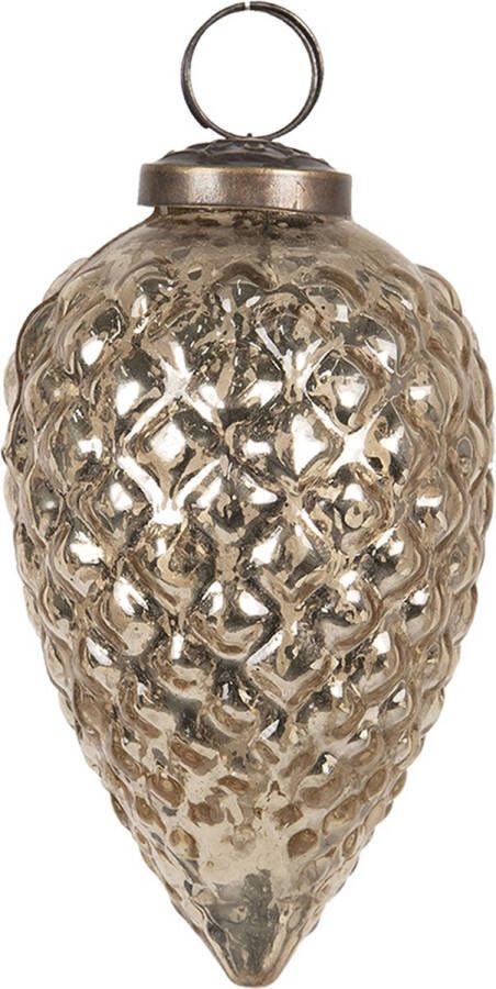 Clayre & Eef Kerstbal Ø 10 cm Goudkleurig Glas Kerstboomversiering Kerstversiering Kerstdecoratie KerstboomversieringKerstversieringKerstdecoratie