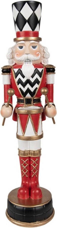 Clayre & Eef Kerstdecoratie Beeld Notenkraker 33 cm Rood Polyresin Kerstfiguren