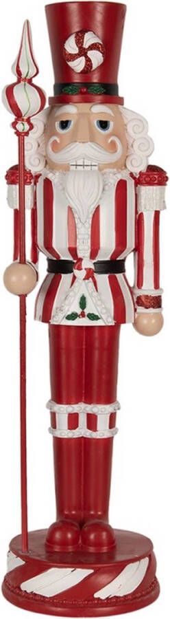 Clayre & Eef Kerstdecoratie Beeld Notenkraker 61 cm Rood Polyresin Kerstfiguren