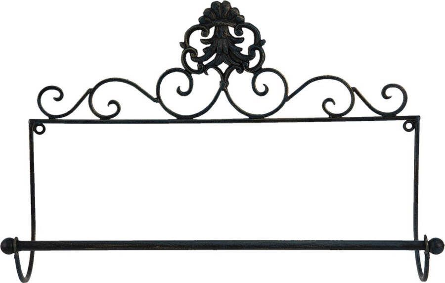 Clayre & Eef Keukenrolhouder 44x10x29 cm Zwart Ijzer Rollenhouder
