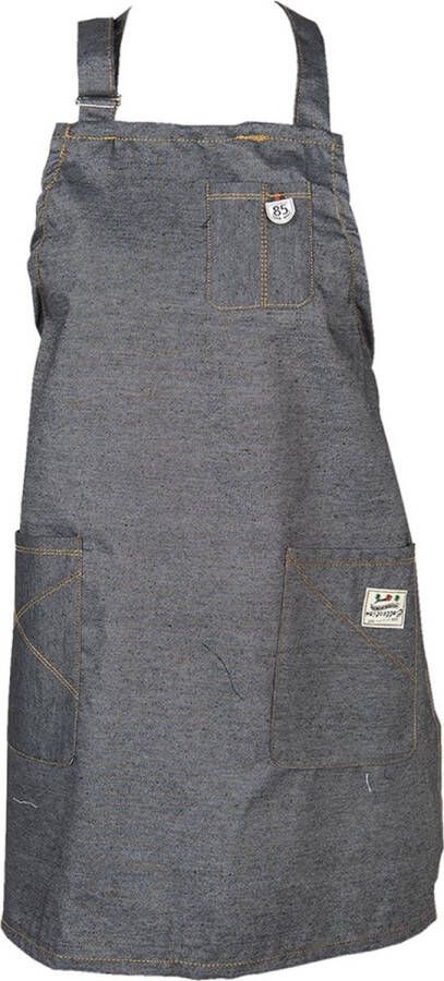 Clayre & Eef Keukenschort 70x65 cm Grijs Katoen Polyester BBQ Schort