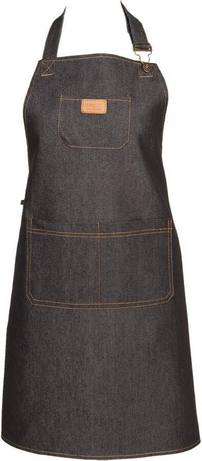 Clayre & Eef Keukenschort 77x68 cm Blauw Polyester BBQ Schort