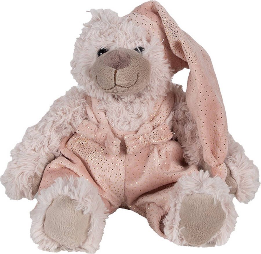 Clayre & Eef Knuffel Beer 22 cm Roze Pluche Roze