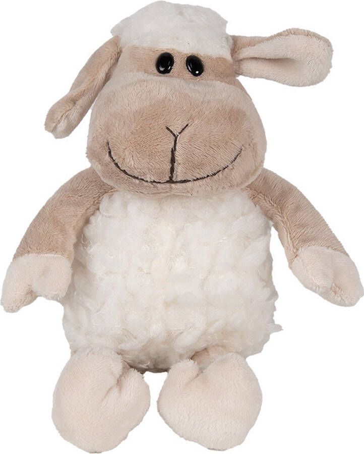 Clayre & Eef Knuffel Schaap 10x15x19 cm Wit Pluche Wit