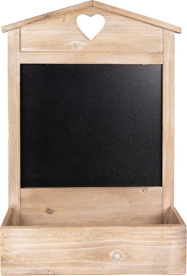 Clayre & Eef Krijtbord 35x13x32 cm Bruin Hout Tekstbord Bruin Tekstbord
