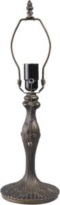 Clayre & Eef LumiLamp Lampenvoet Tafellamp Tiffany 5LL-9318 Ø 15.5*42 cm 1x E27 Max 60W Bruin Polyresin Lampvoet