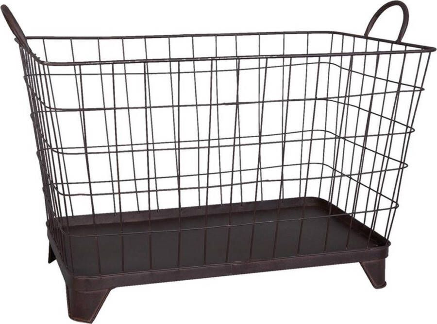 Clayre & Eef Mand 60x35x41 cm Bruin Ijzer Rechthoek Draadmand