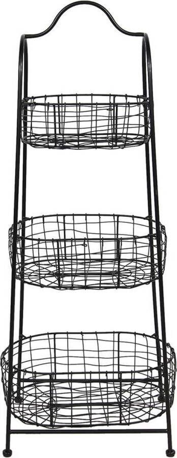 Clayre & Eef Mandenrek 42x30x108 cm Zwart Ijzer Rechthoek Keukenrek