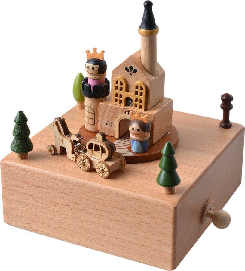Clayre & Eef Muziekdoos 11x12x14 cm Beige Hout