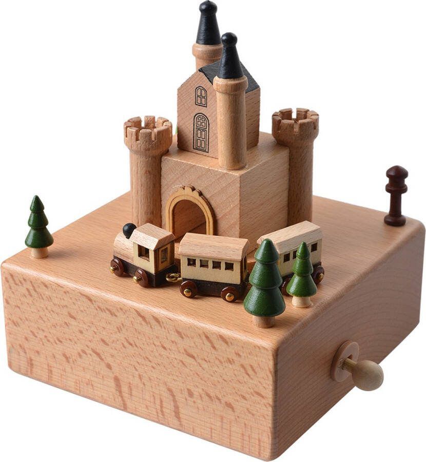 Clayre & Eef Muziekdoos 11x12x14 cm Beige Hout