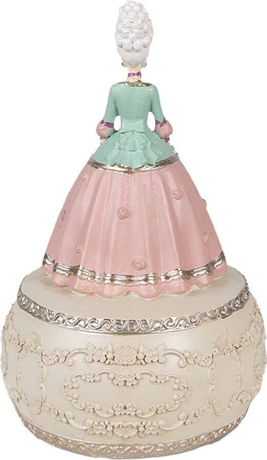 Clayre & Eef Muziekdoos Vrouw Ø 12x19 cm Roze Polyresin