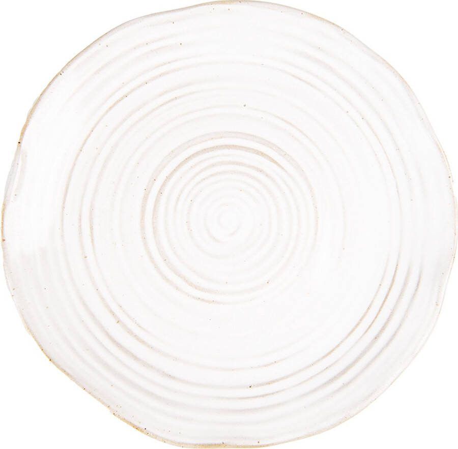 Clayre & Eef Ontbijtbord Ø 18 cm Beige Keramiek Rond Bord Beige Bord