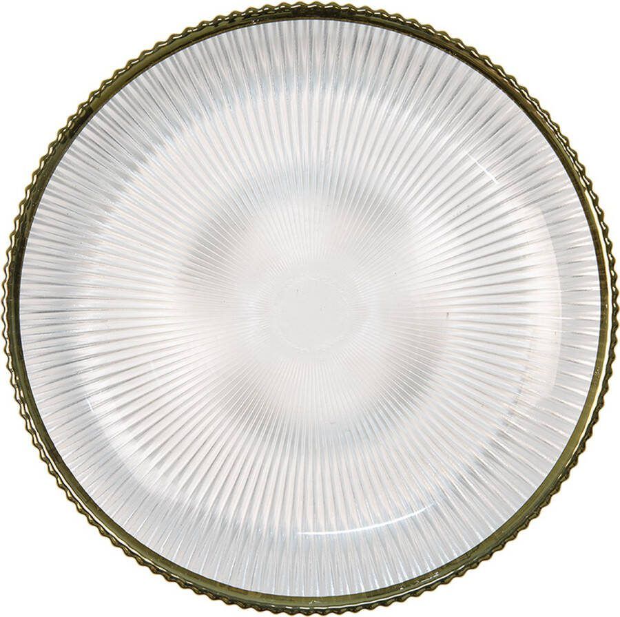 Clayre & Eef Transparente Klein bord Ø 20*2 cm 6GL3252