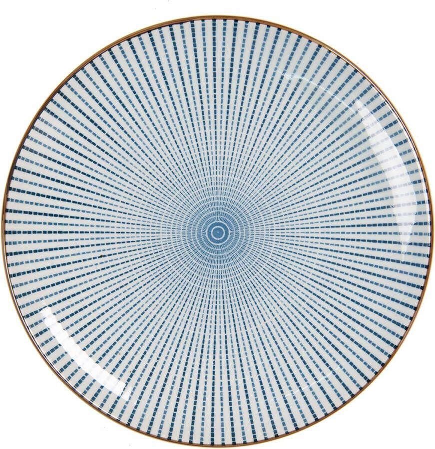 Clayre & Eef Servies Ontbijtbord 6CEDP0045 Ø 21 cm Blauw Keramiek Rond
