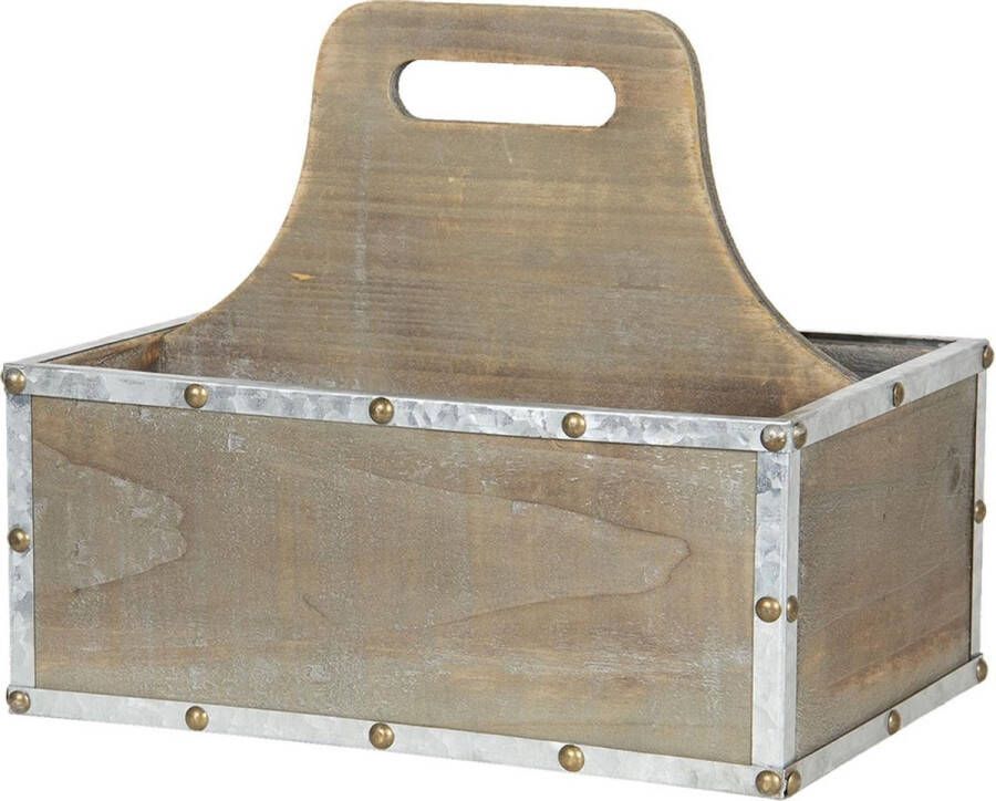 Clayre & Eef Opbergkist 28x19x24 cm Bruin Hout Rechthoek Speelgoedkist Dekenkist