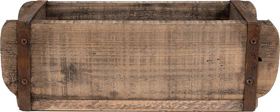 Clayre & Eef Opbergkist 30x12x10 cm Bruin Hout Ijzer Rechthoek Bakje