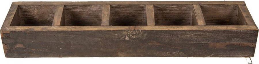 Clayre & Eef Opbergkist 54x12x7 cm Bruin Hout Rechthoek Speelgoedkist Dekenkist