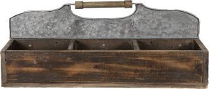 Clayre & Eef Opbergkist 60x32x22 cm Bruin Hout Rechthoek Plantenhouder Plantenpot Houten kistje