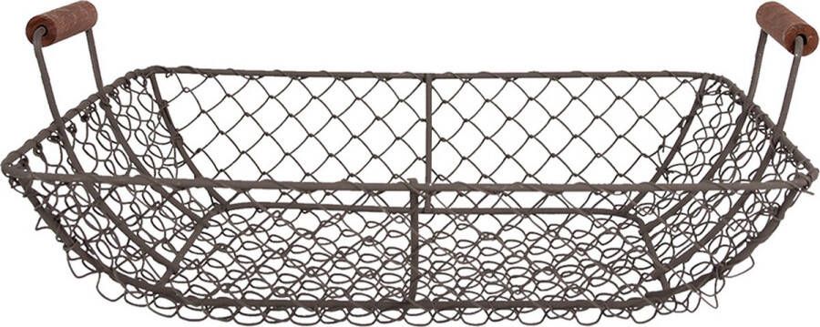 Clayre & Eef Opbergmand 32x26x12 cm Bruin Ijzer Rechthoek Keuken Mandjes
